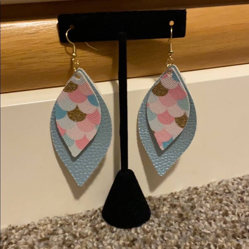 Handmade faux leather earrings